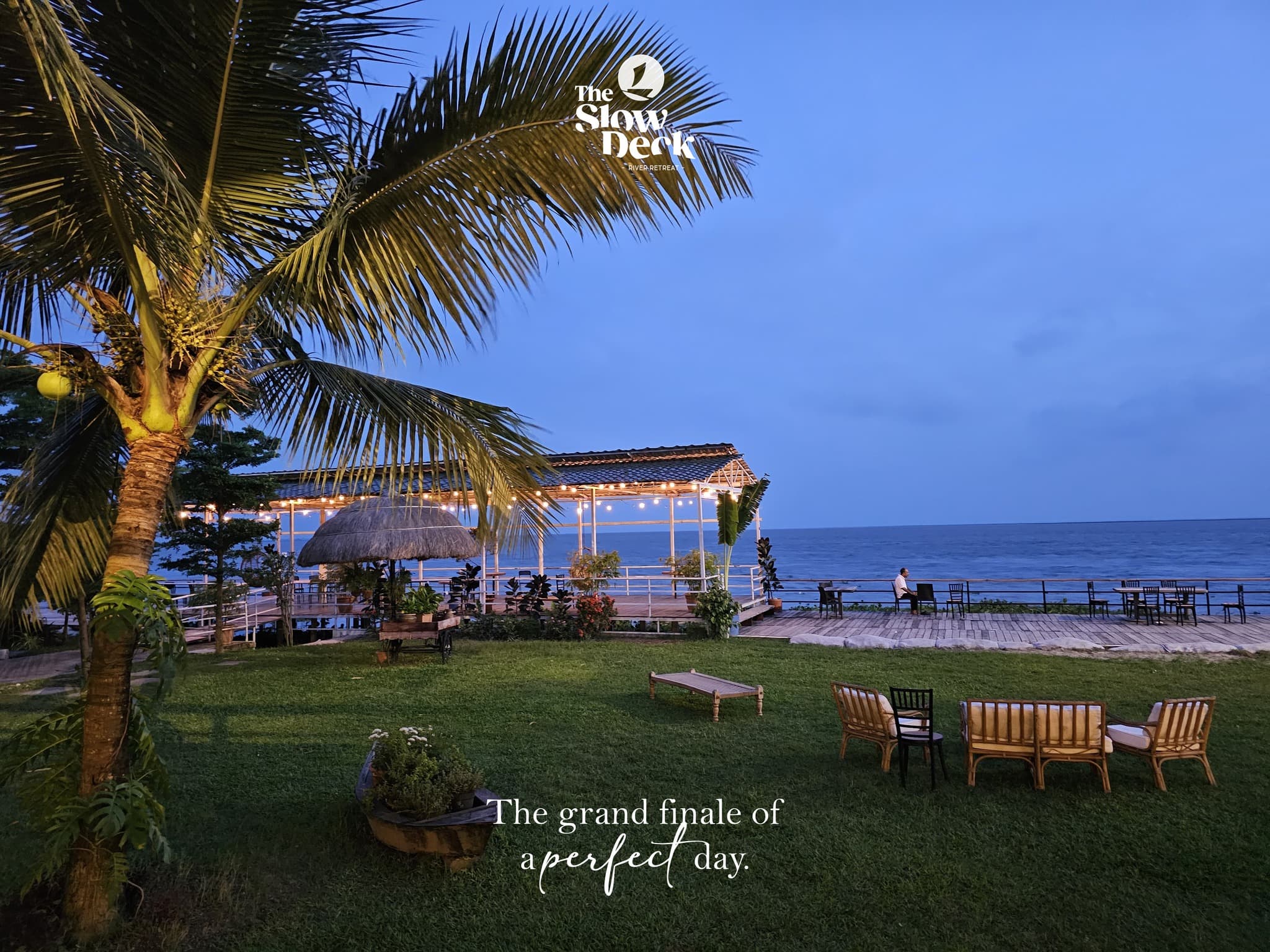 Evening at the Slow Deck River Retreat on the Padma.