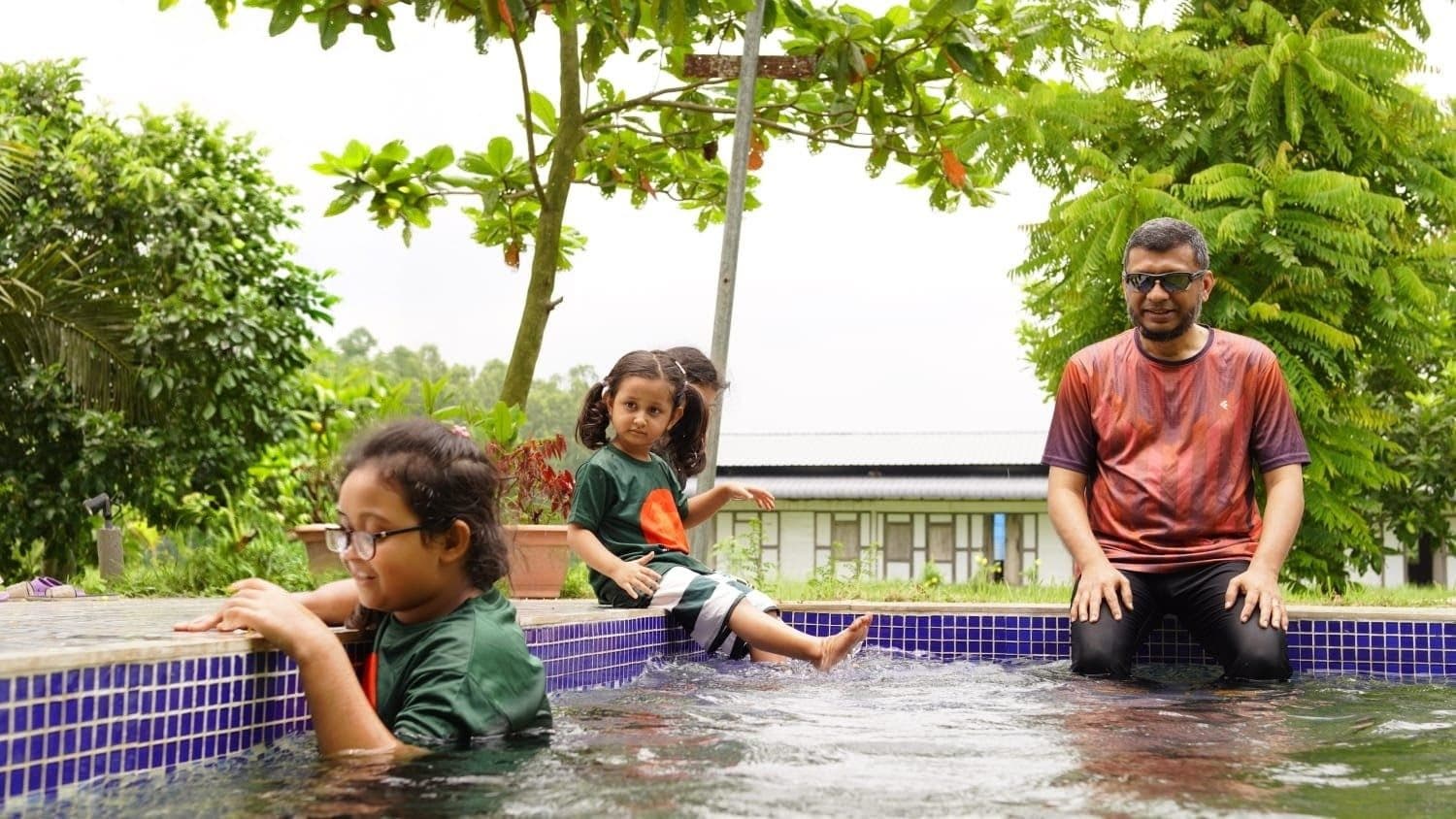 Children by the pool